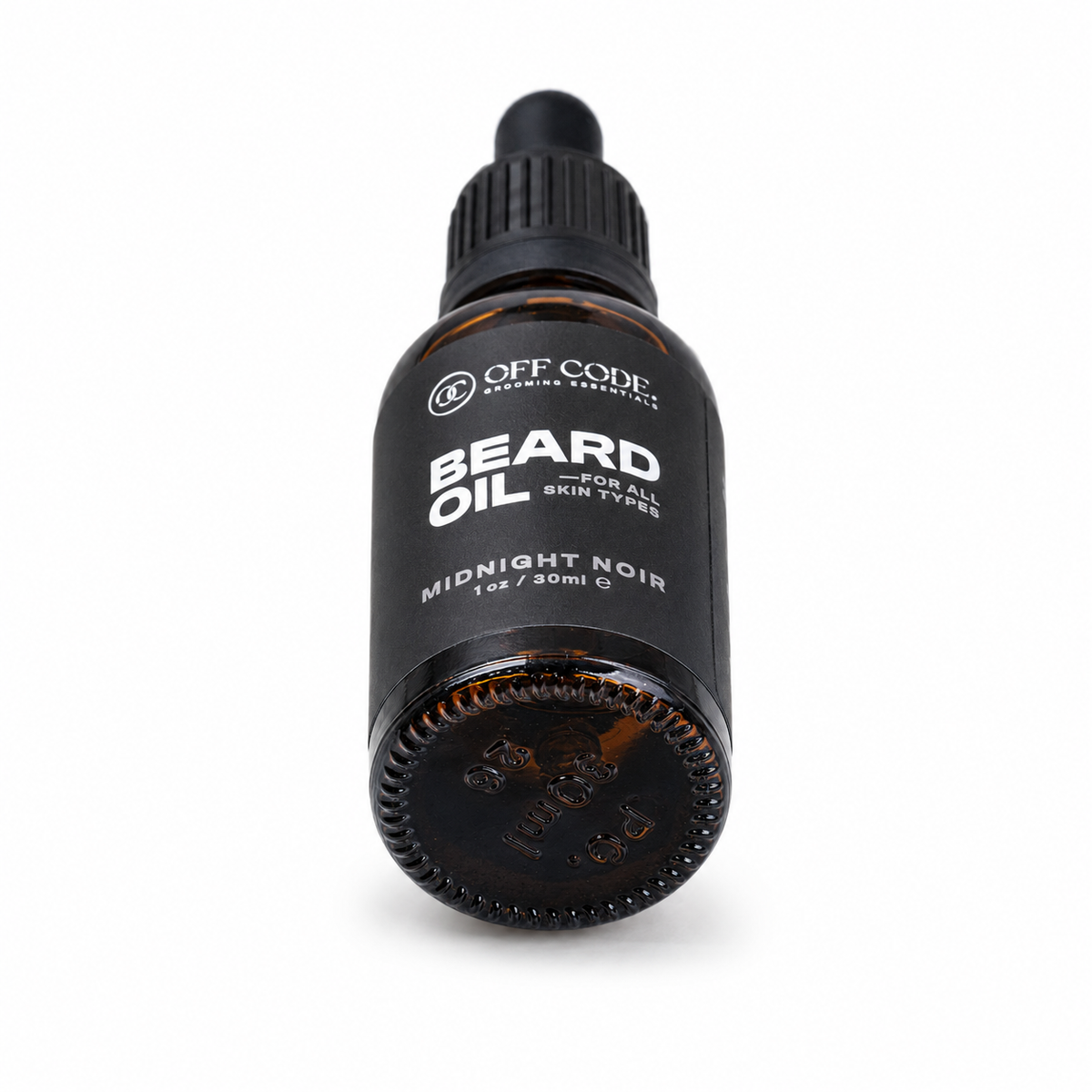 Off Code Beard Oil, tilted base detail