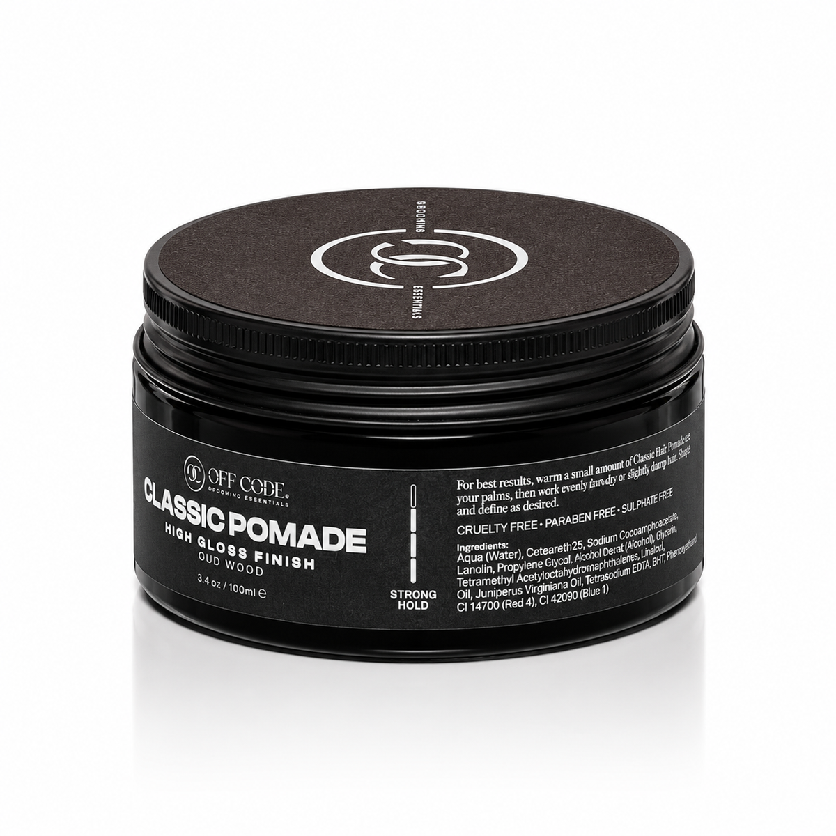 Off Code Classic Pomade, angle ingredients
