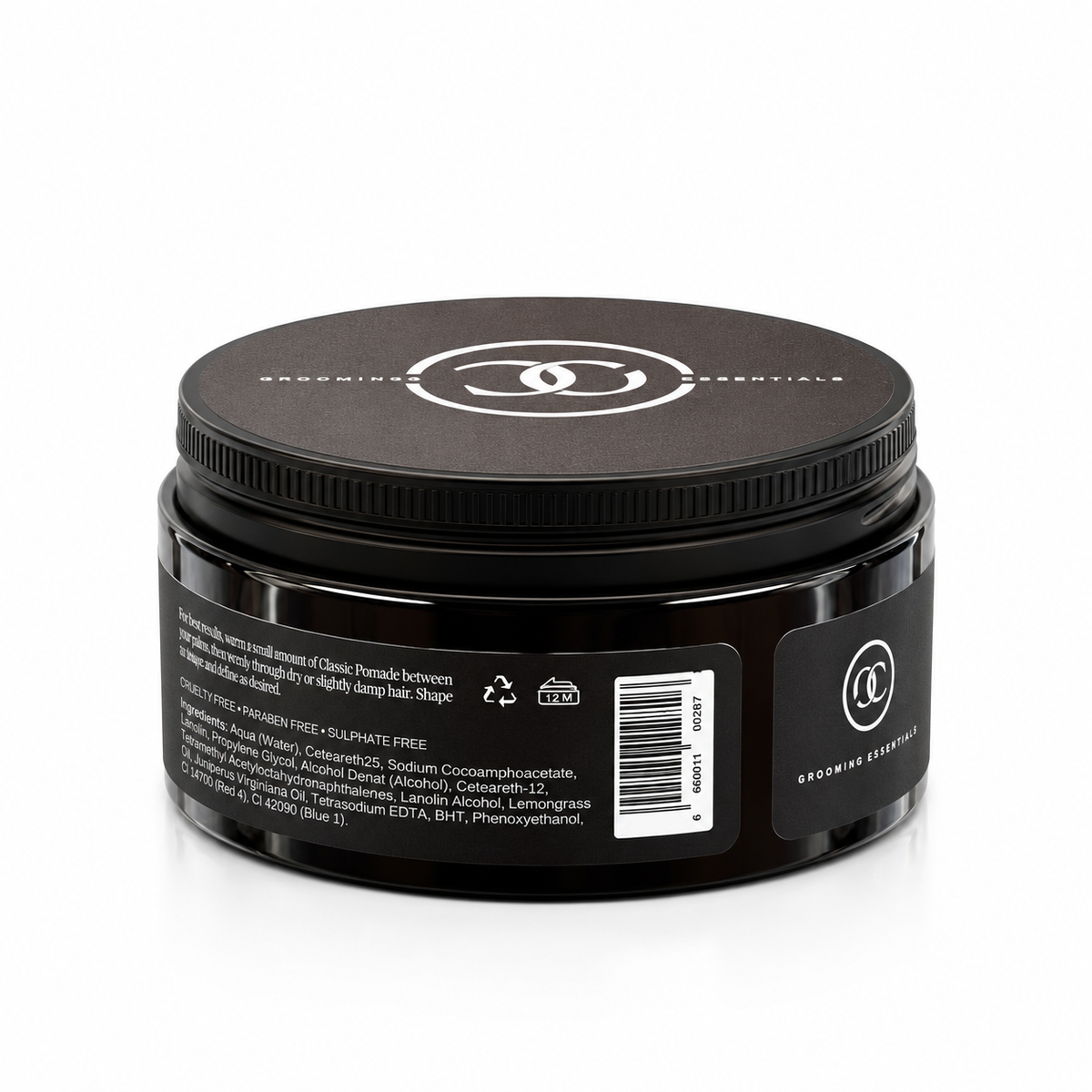Off Code Classic Pomade, back barcode